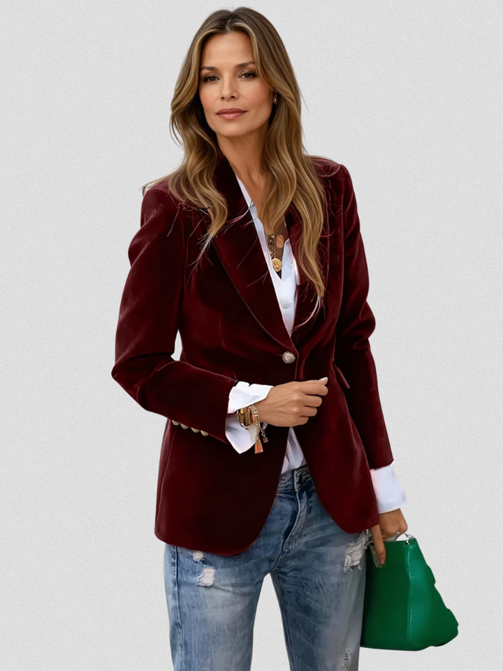 Luna Slim Fit Velvet Blazer, Lily & Sam, image 5