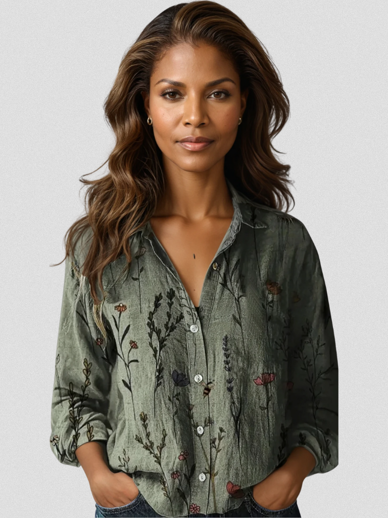 Sarah Retro Long Sleeve Blouse, Lily & Sam, image 1