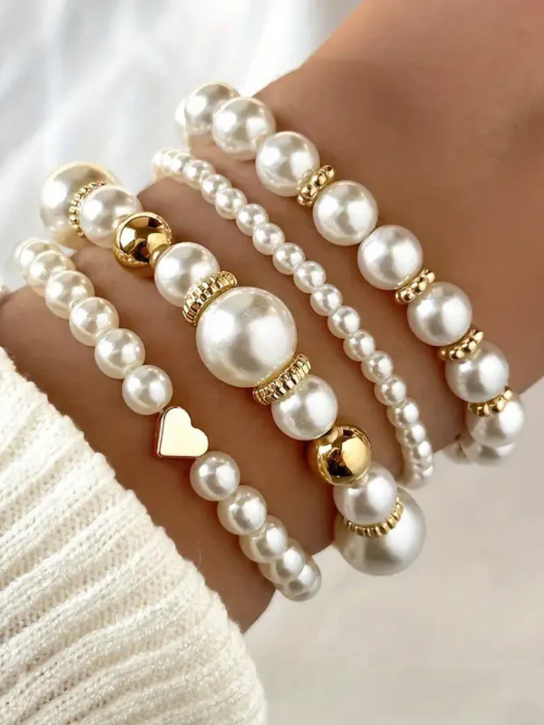 Amar Pearl Bracelet Duo, Lily & Sam, image 1