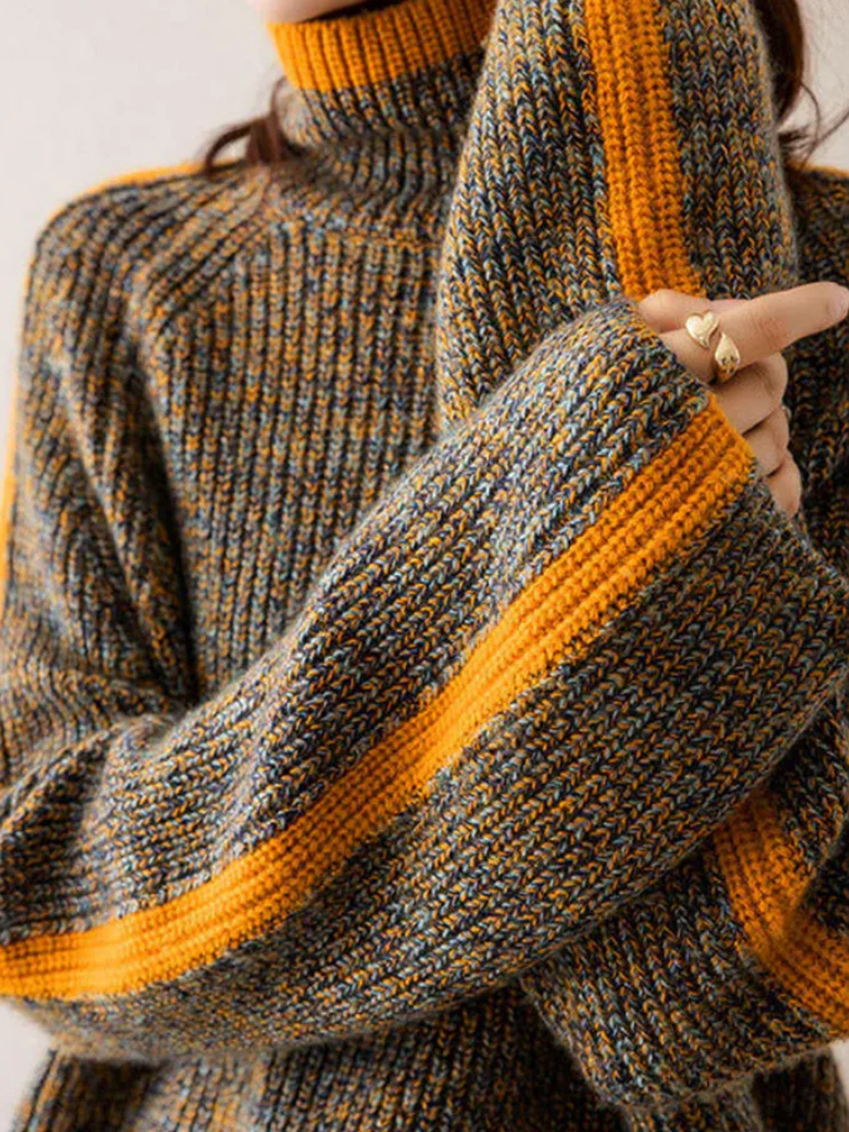 Fern Cozy Stripe Turtleneck Sweater, Lily & Sam, image 4