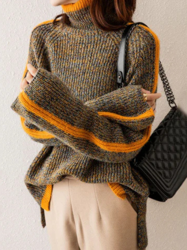 Fern Cozy Stripe Turtleneck Sweater, Lily & Sam, image 2