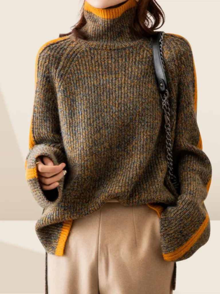 Fern Cozy Stripe Turtleneck Sweater, Lily & Sam, image 1