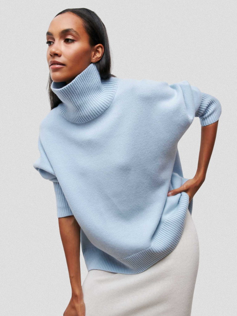 Elena High Collar Knit Sweater, Lily & Sam, image 1