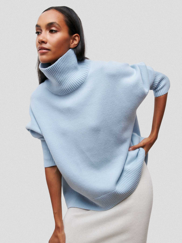 Elena High Collar Knit Sweater, Lily & Sam, image 1