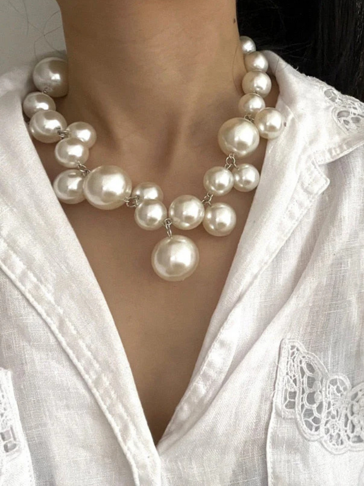 Maria Bold Pearl Necklace, Lily & Sam, image 1