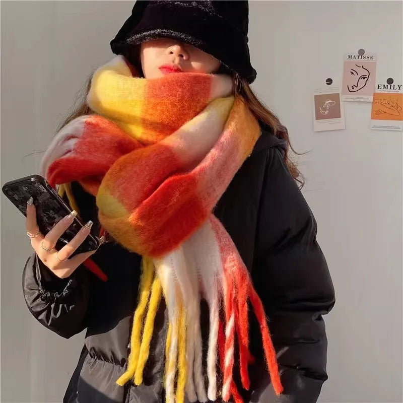Large Winter Scarf with Fringes, Lily & Sam, image 7