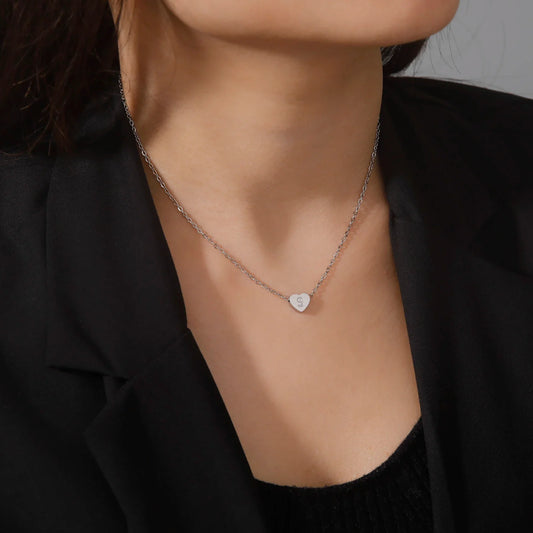 Timeless Heart Initial Choker Necklace