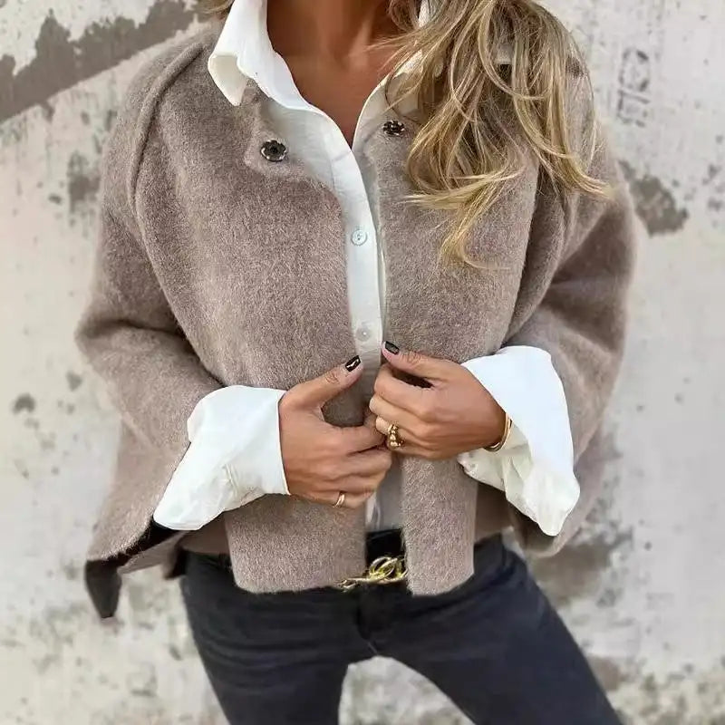 Long Sleeve Round Neck Wool Cardigan, Lily & Sam, image 1