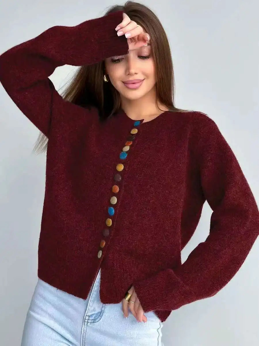 Rainbow Button Cardigan, Lily & Sam, image 1