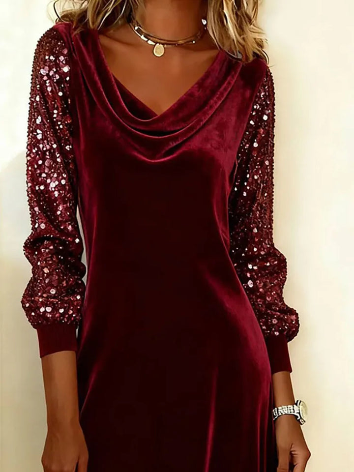 Velvet Sparkle Sleeve Dress, Lily & Sam, image 6