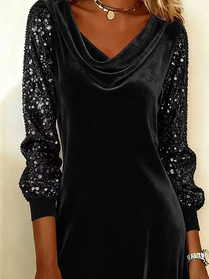 Velvet Sparkle Sleeve Dress, Lily & Sam, image 5