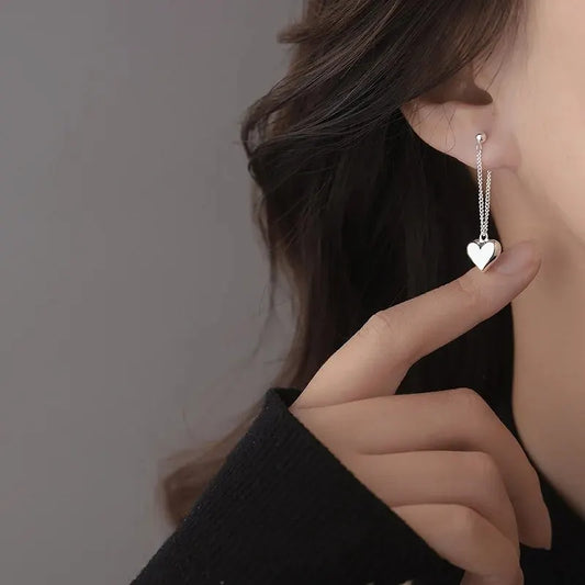 Antique Geometric Heart-Shaped Hoop Earrings