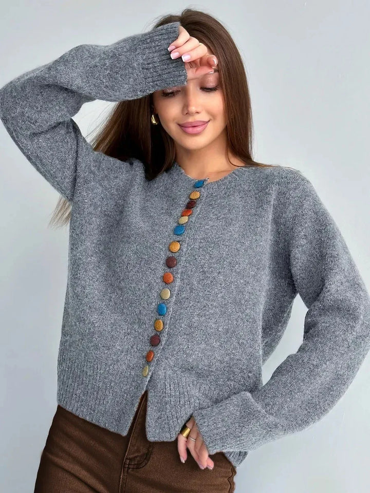 Rainbow Button Cardigan, Lily & Sam, image 2