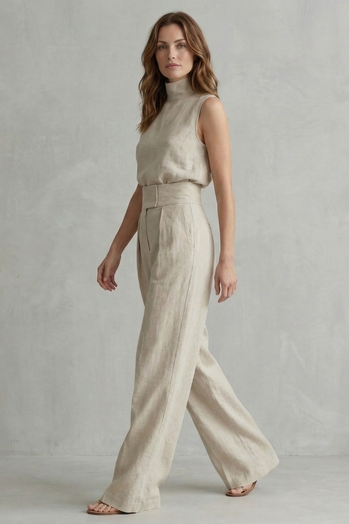 Women's 2 Piece Wide Leg Trouser Set, Lily & Sam, image 3