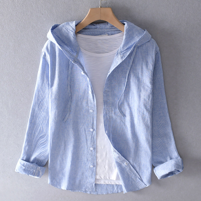 Breezy Cotton Linen Hoodie, Lily & Sam, image 1