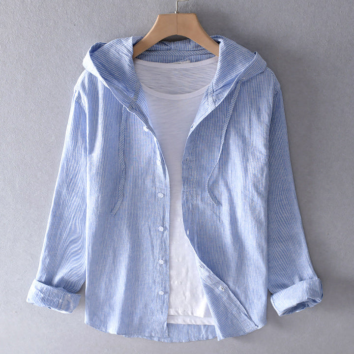 Breezy Cotton Linen Hoodie, Lily & Sam, image 1