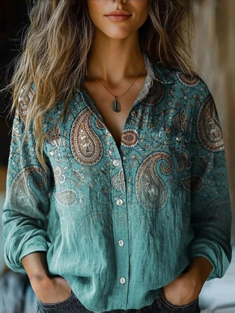 Sarah Retro Long Sleeve Blouse, Lily & Sam, image 4