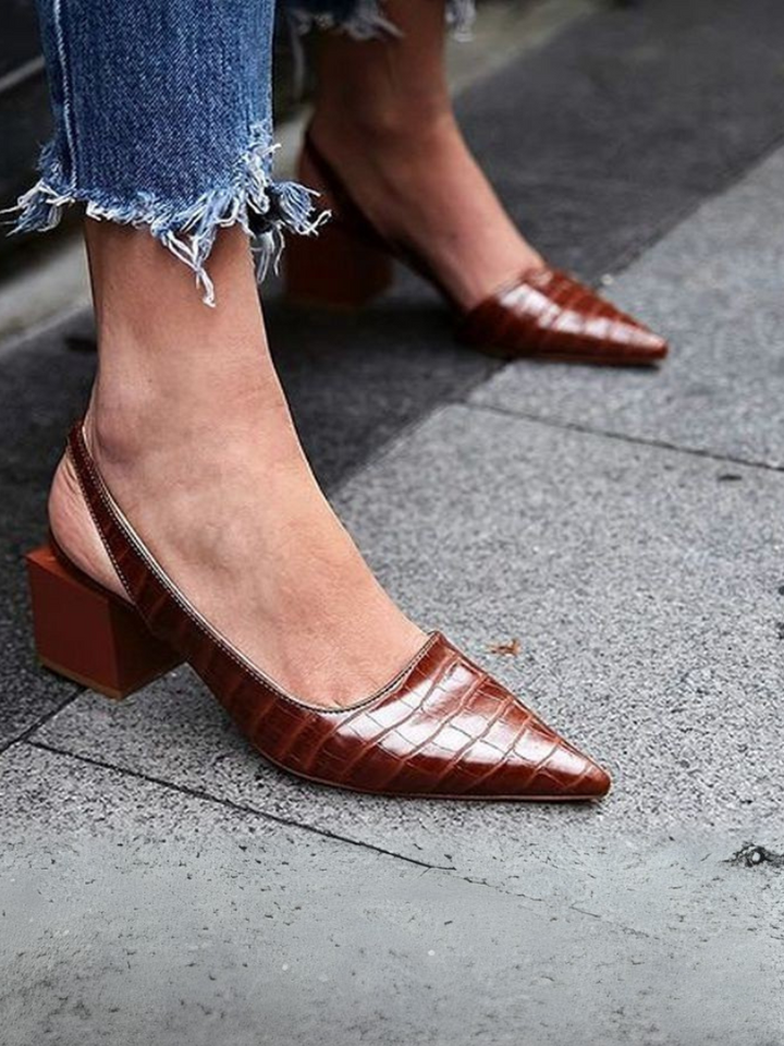 Mae Croc Effect Slingback Heels, Lily & Sam, image 1