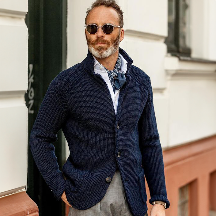 Men's Cardigan Military Retro Style, Lily & Sam, image 2