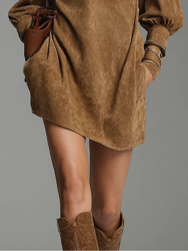 Suede Turtleneck Mini Dress, Lily & Sam, image 3