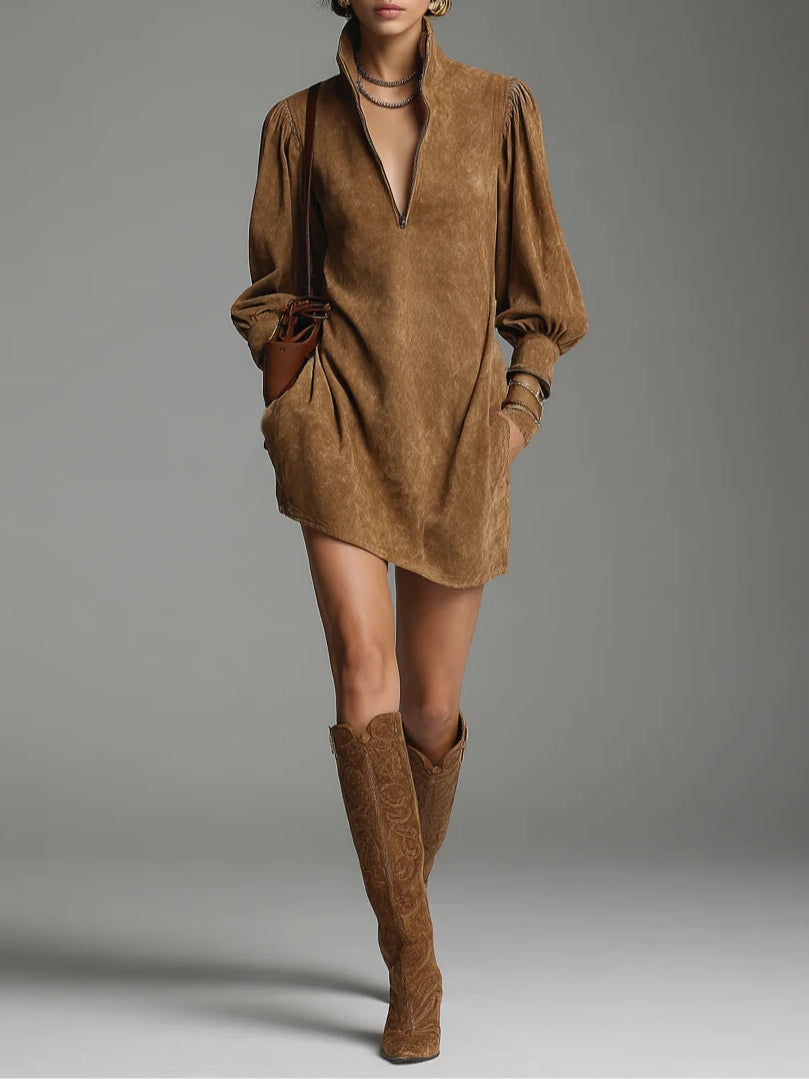Suede Turtleneck Mini Dress, Lily & Sam, image 1