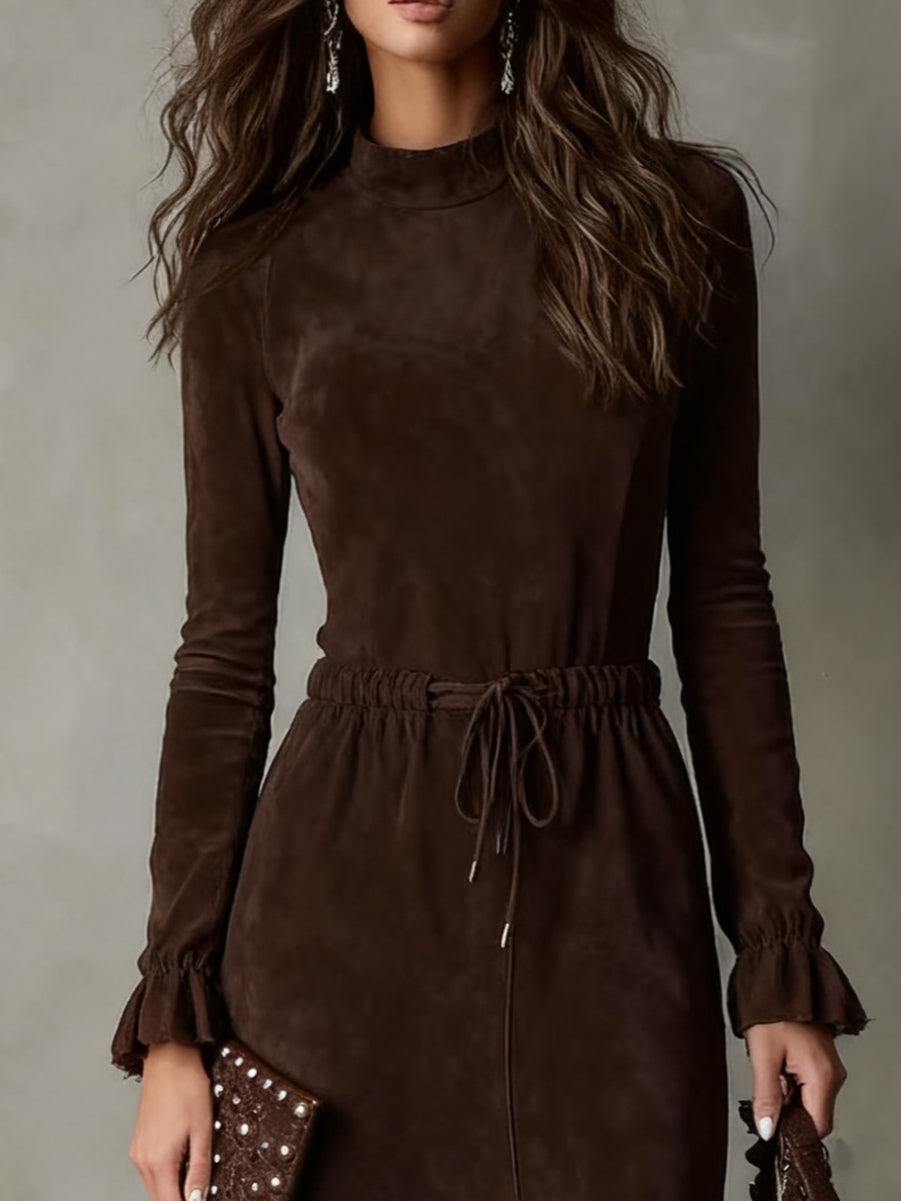 Suede Midi Dress with Tie Waist, Lily & Sam, image 2