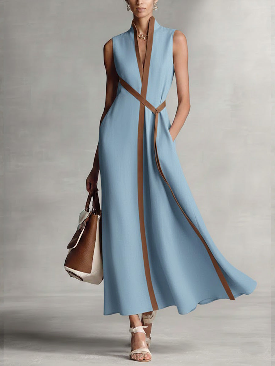 Refined Linen Blend Wrap Maxi Dress, Lily & Sam, image 3