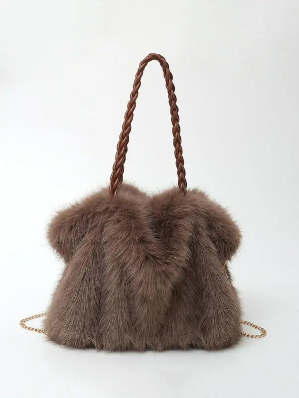 Plush Velvet Shoulder Tote, Lily & Sam, image 1