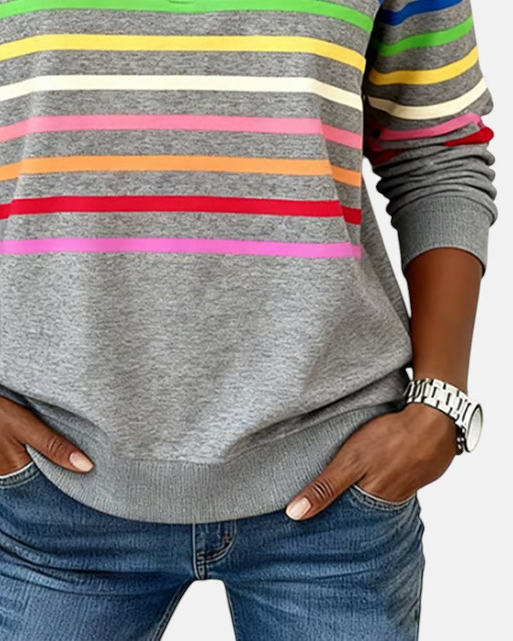 Rainbow Striped Zip Sweatshirt, Lily & Sam, image 3