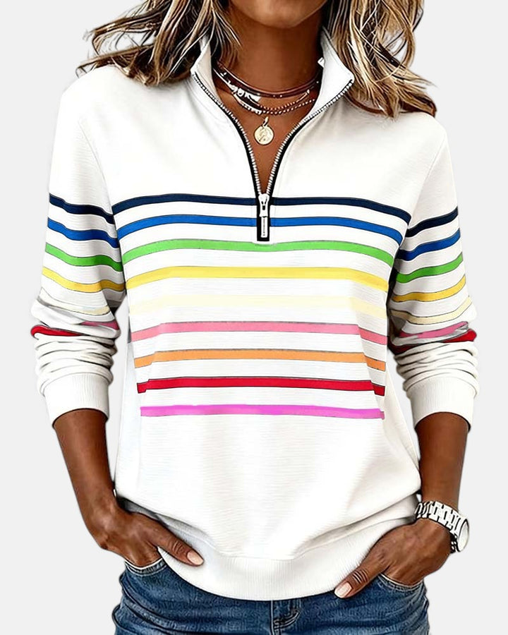 Rainbow Striped Zip Sweatshirt, Lily & Sam, image 7