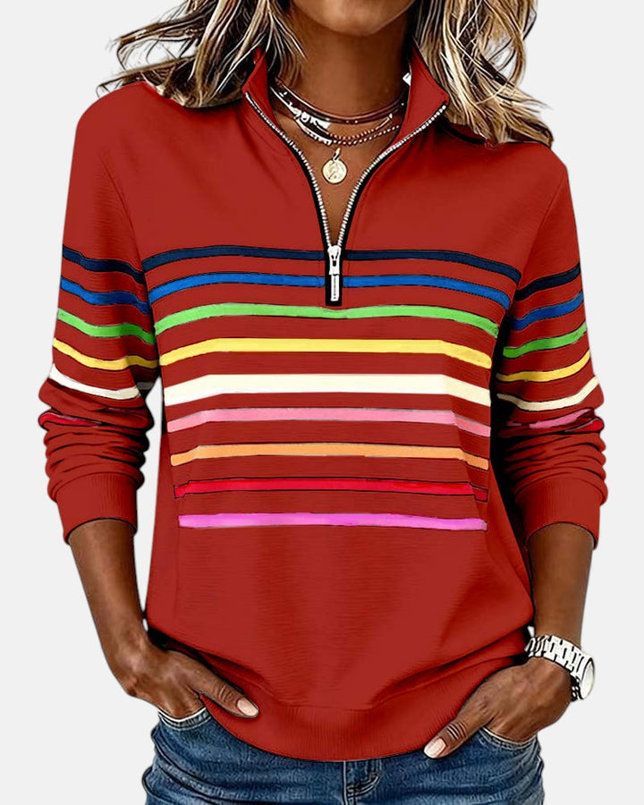 Rainbow Striped Zip Sweatshirt, Lily & Sam, image 10