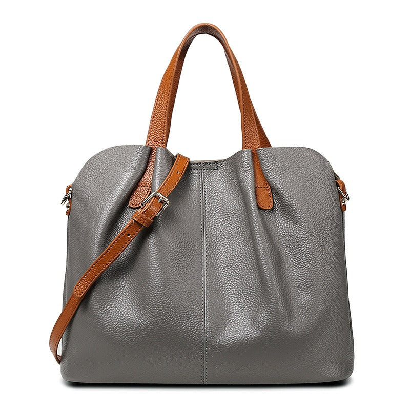 Women's Zip Leather Plain Bag, Lily & Sam, image 2