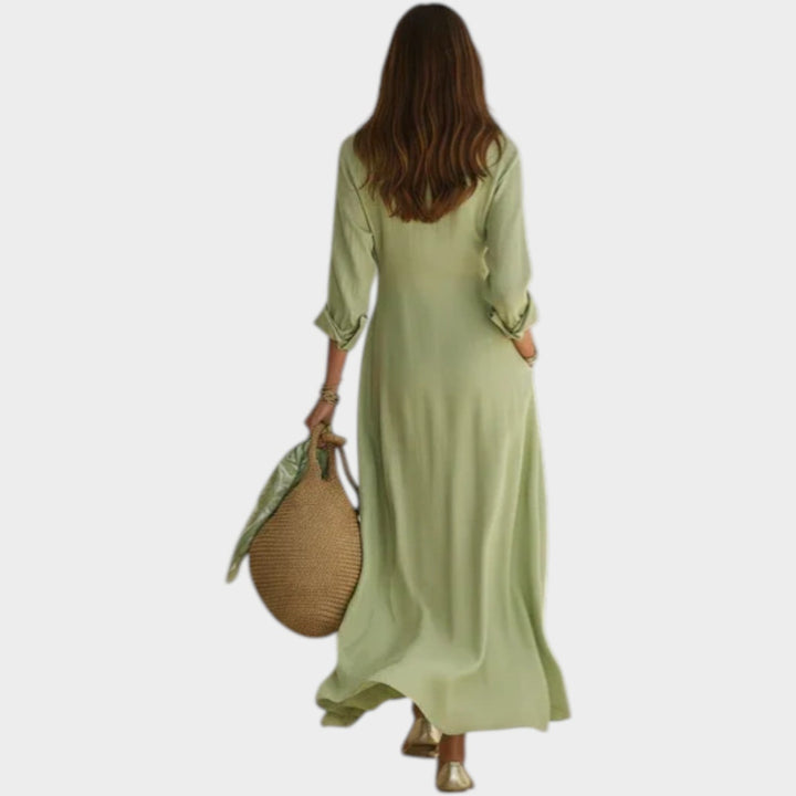 Flowy Button Front Shirt Maxi Dress, Lily & Sam, image 3