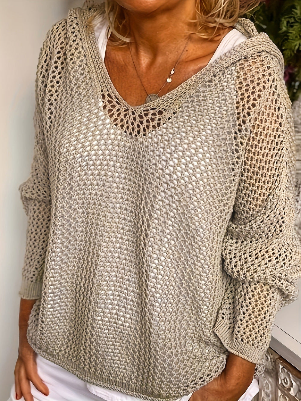 Loose Fit Open Knit Sweater, Lily & Sam, image 2
