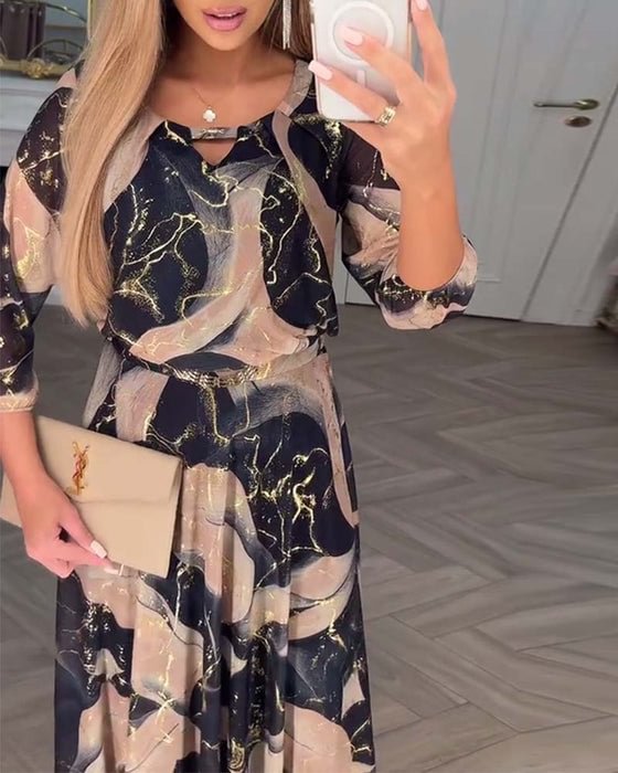 Printed Chiffon Dress, Lily & Sam, image 3