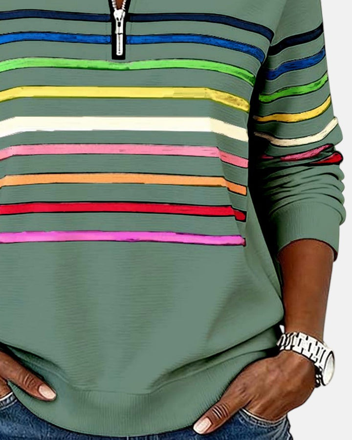 Rainbow Striped Zip Sweatshirt, Lily & Sam, image 17