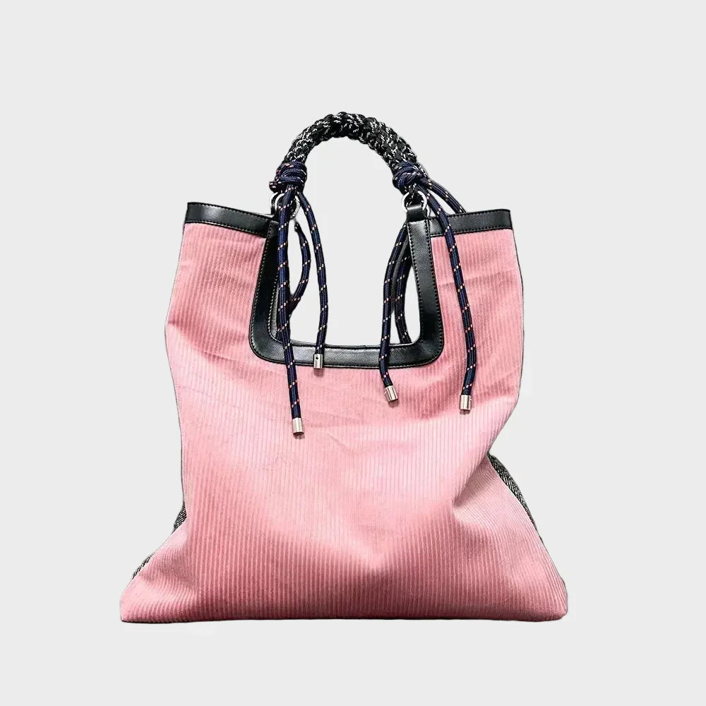 Women's Oversized Leather Corduroy Bag, Lily & Sam, image 7