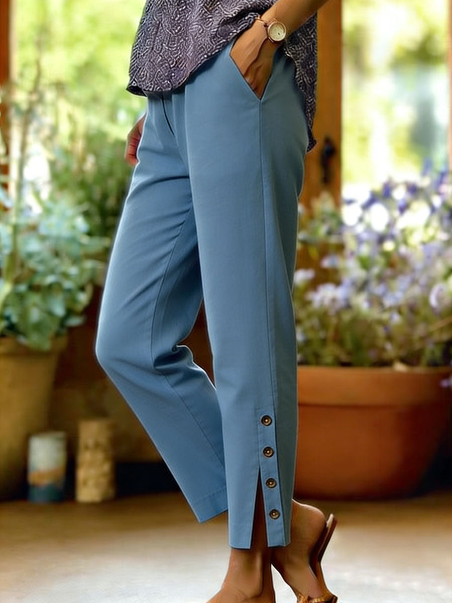 Button Detail Ankle Trousers, Lily & Sam, image 6