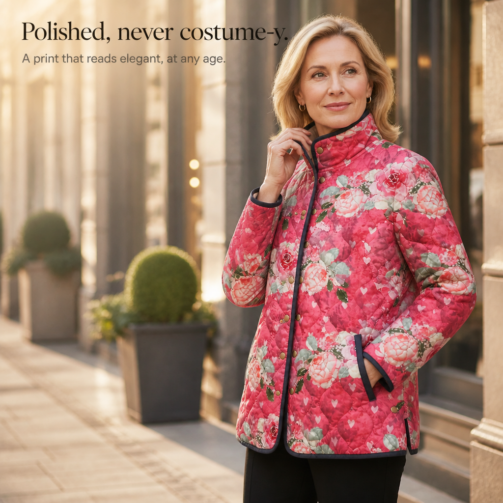 Floral Print Quilted Puffer Jacket, Lily & Sam, image 9
