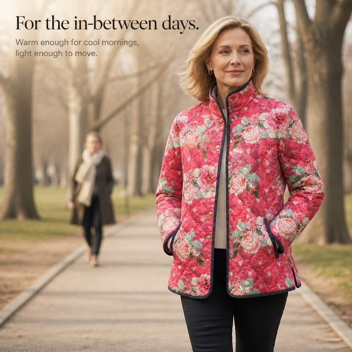 Floral Print Quilted Puffer Jacket, Lily & Sam, image 10