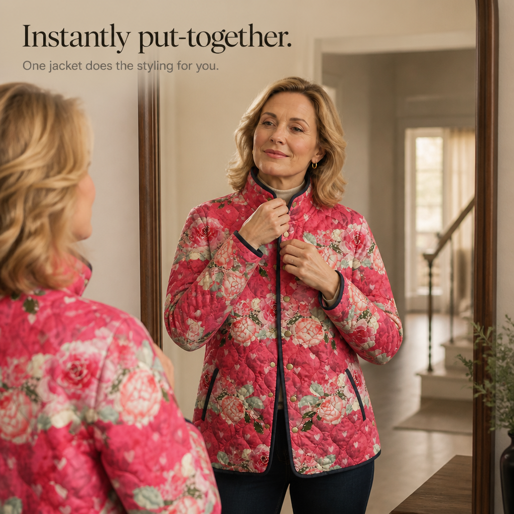 Floral Print Quilted Puffer Jacket, Lily & Sam, image 12