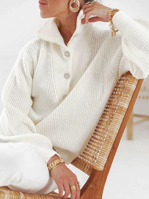 Buttoned High Neck Sweater, Lily & Sam, image 2
