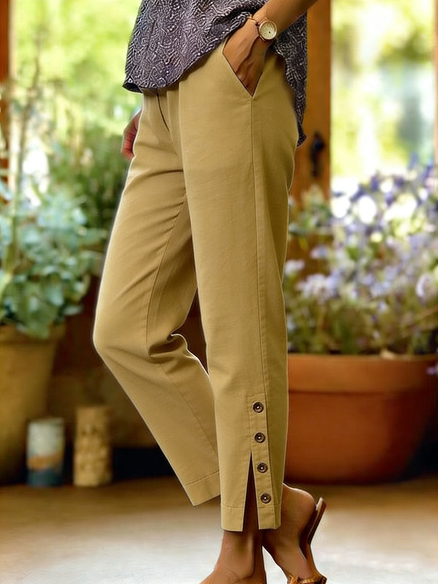 Button Detail Ankle Trousers, Lily & Sam, image 5