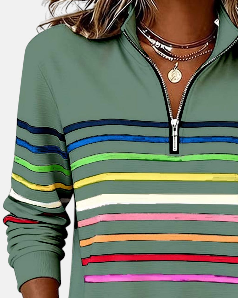 Rainbow Striped Zip Sweatshirt, Lily & Sam, image 16