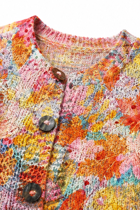 Floral Print Open Front Knit Cardigan, Lily & Sam, image 5