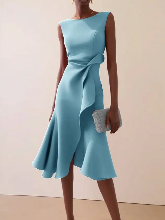 Draped midi dress with asymmetric hem, Lily & Sam, image 2