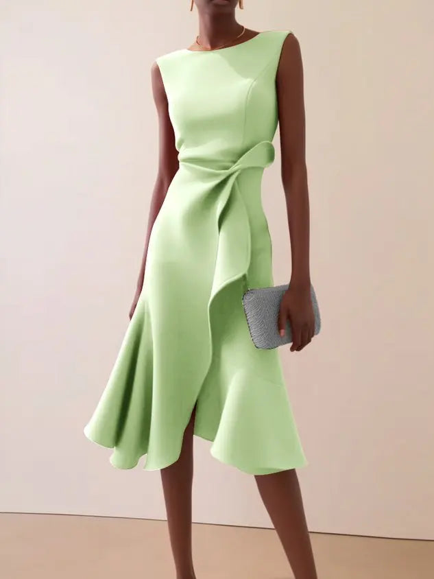 Draped midi dress with asymmetric hem, Lily & Sam, image 5