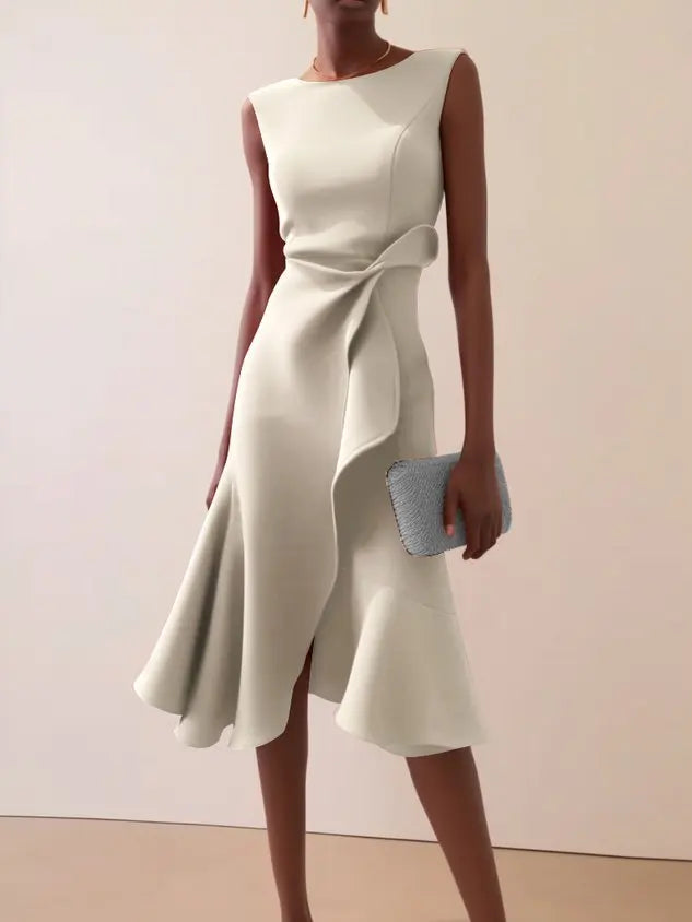 Draped midi dress with asymmetric hem, Lily & Sam, image 7