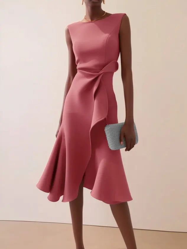 Draped midi dress with asymmetric hem, Lily & Sam, image 11