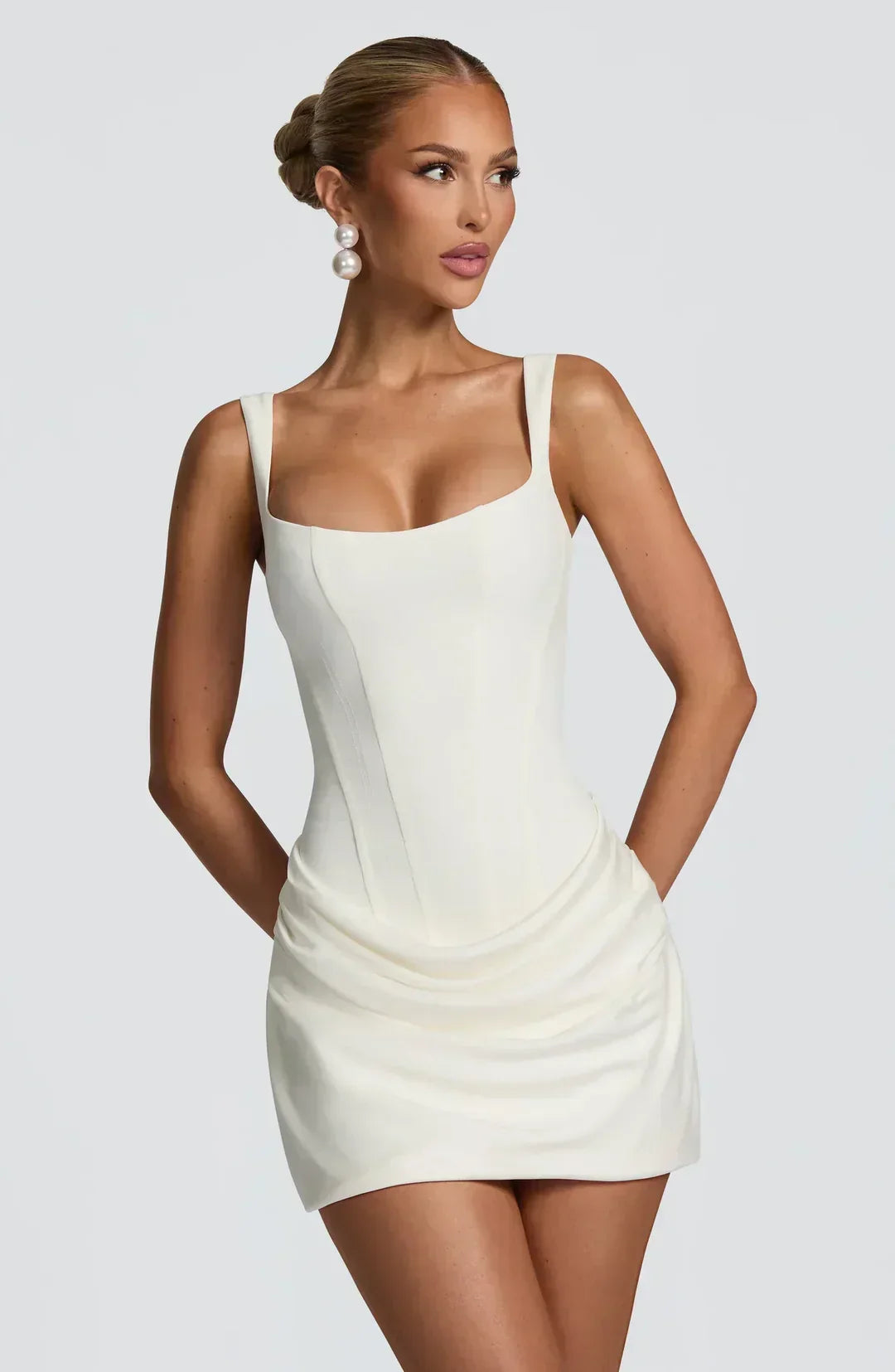 Draped corset mini dress, Lily & Sam, image 5